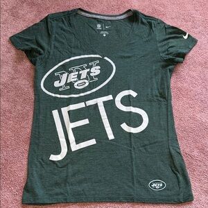 NFL Green and White Jets Women's Short Sleeve Tee
